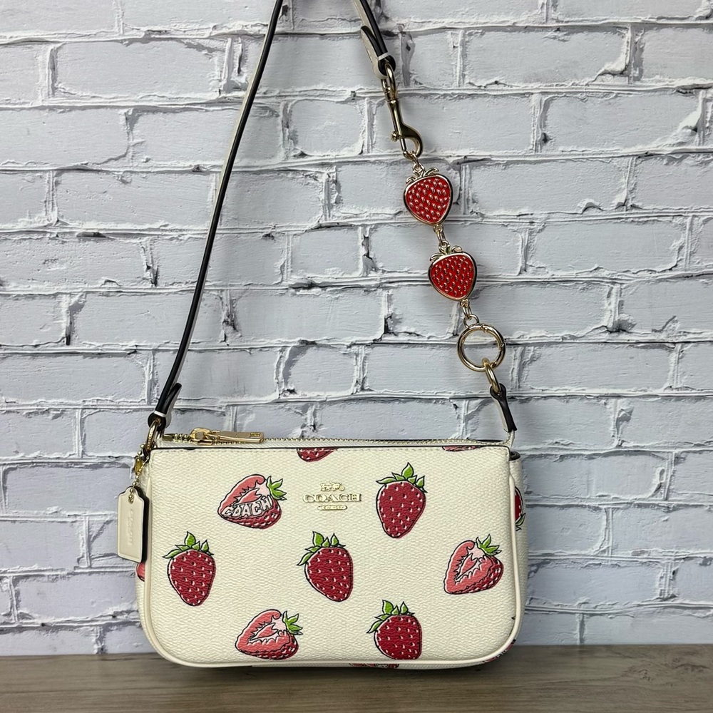 Coach Nolita 19 With Strawberry Print CAL25 with a free extenter